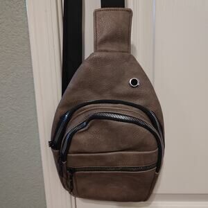 Brown Sling Bag with Zipper Pockets - Stylish and Functional